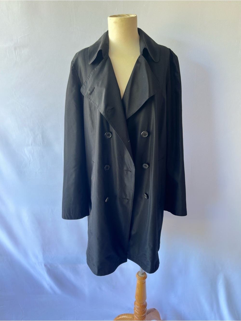 Worth Black Double-Breasted Trench Coat
